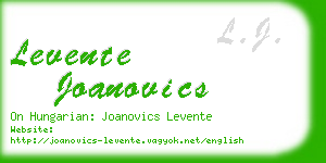 levente joanovics business card
